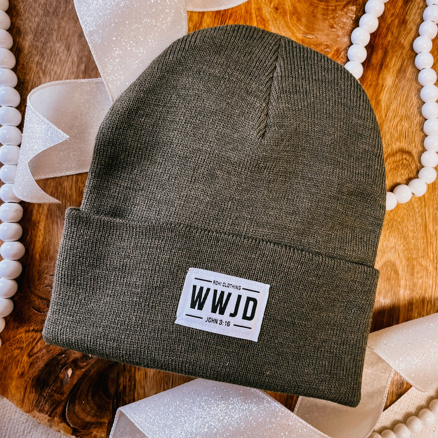WWJD Olive Beanie