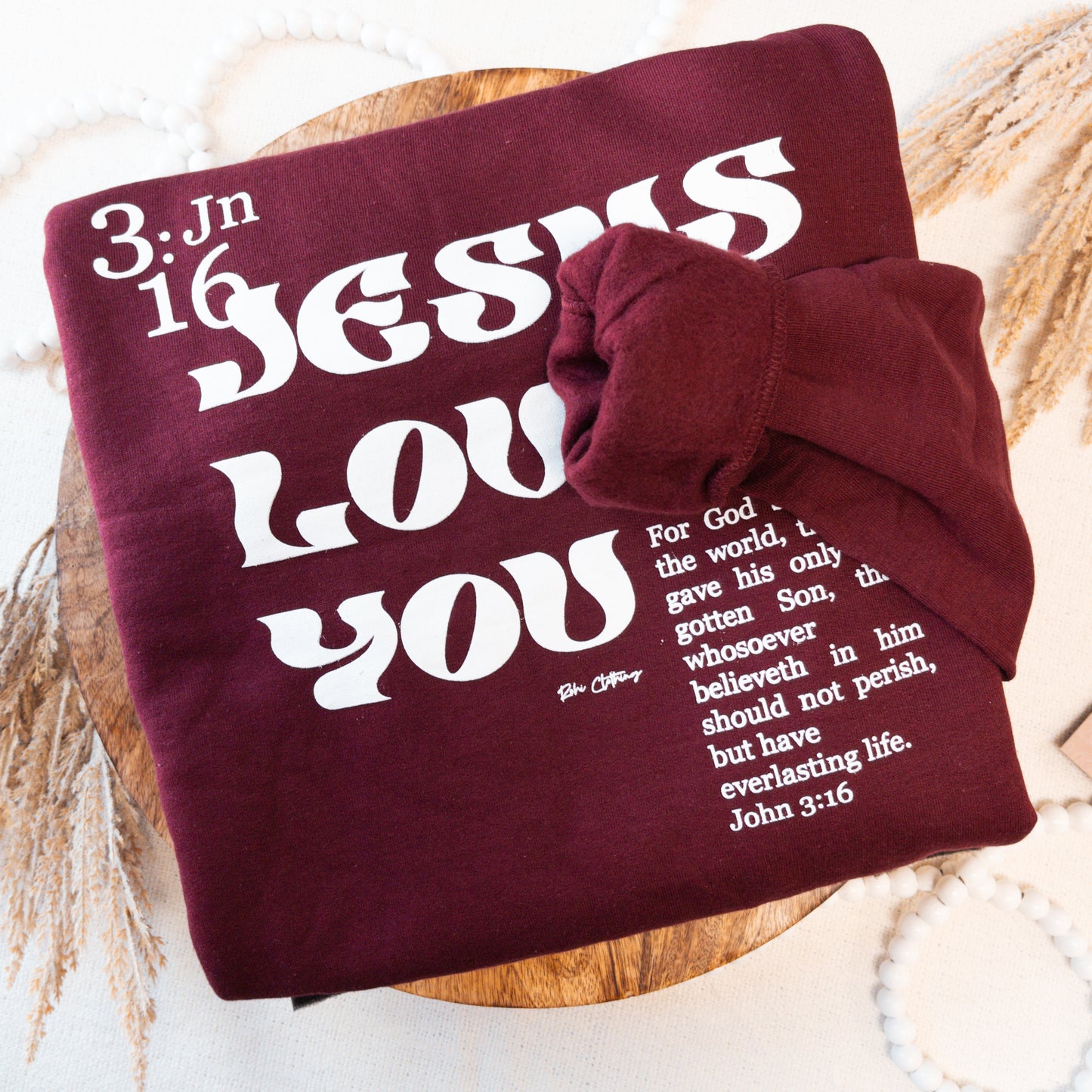 Jesus Love you Maroon Crewneck