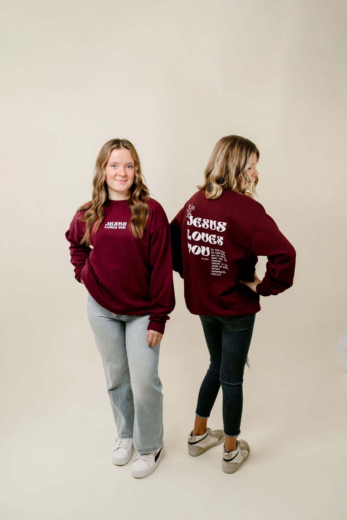 Jesus Love you Maroon Crewneck