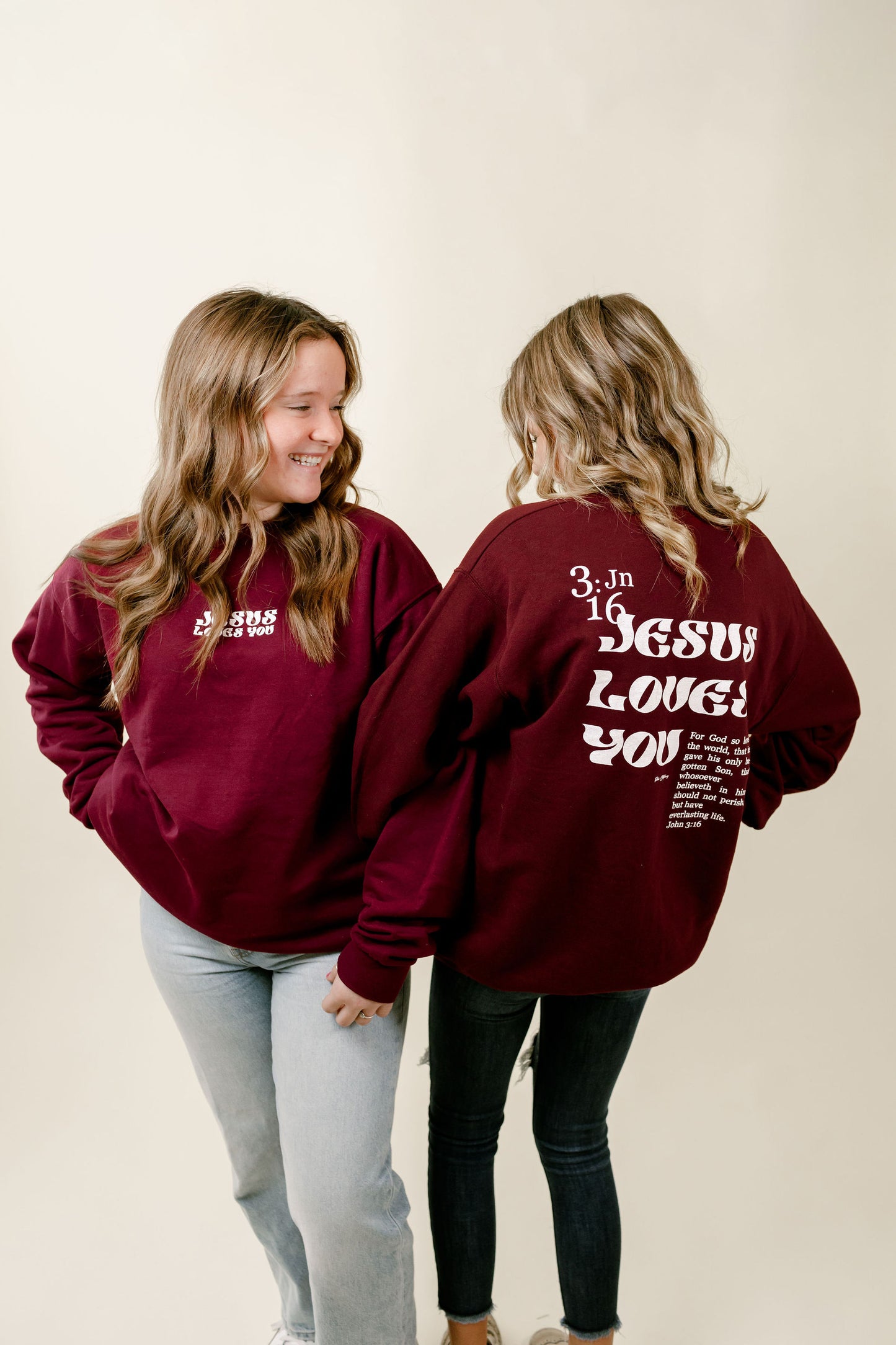 Jesus Love you Maroon Crewneck