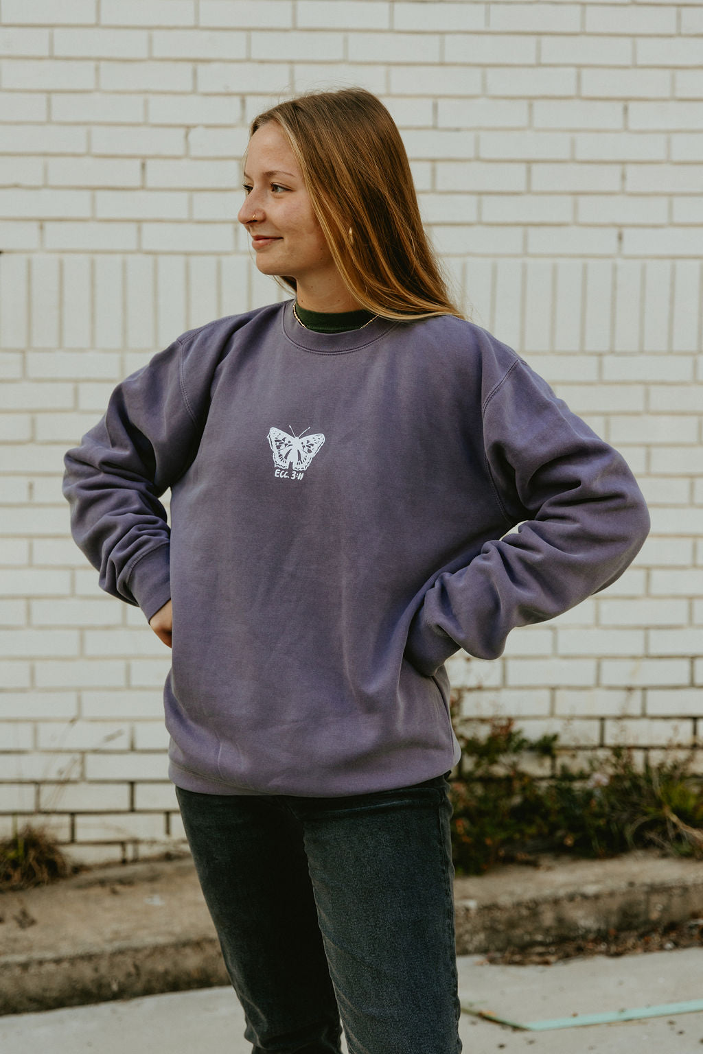 All Things Beautiful Heavyweight Crewneck in Plum