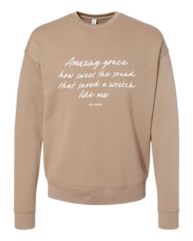 AMAZING GRACE HEAVYWEIGHT CREWNECK - TAN