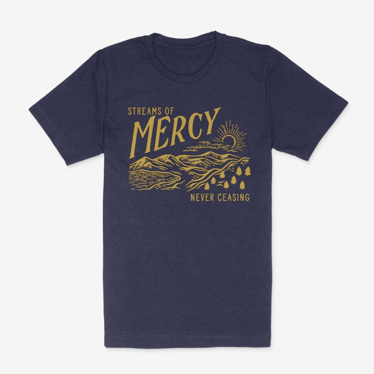 Streams of Mercy Short Sleeve Christian Tshirt in Navy