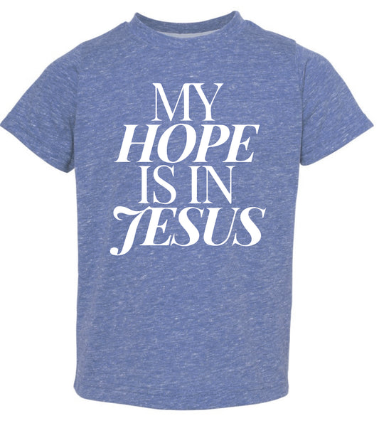 My Hope Is In Jesus Heather Purple Youth Tee