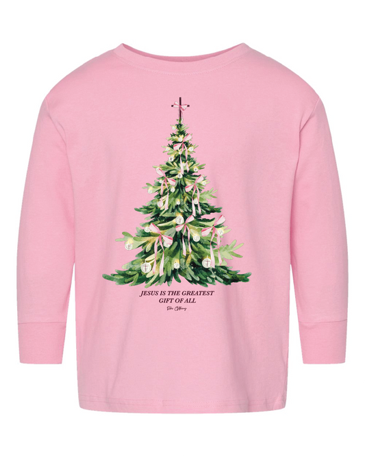 The Greatest Gift Youth Christmas Tee - PINK