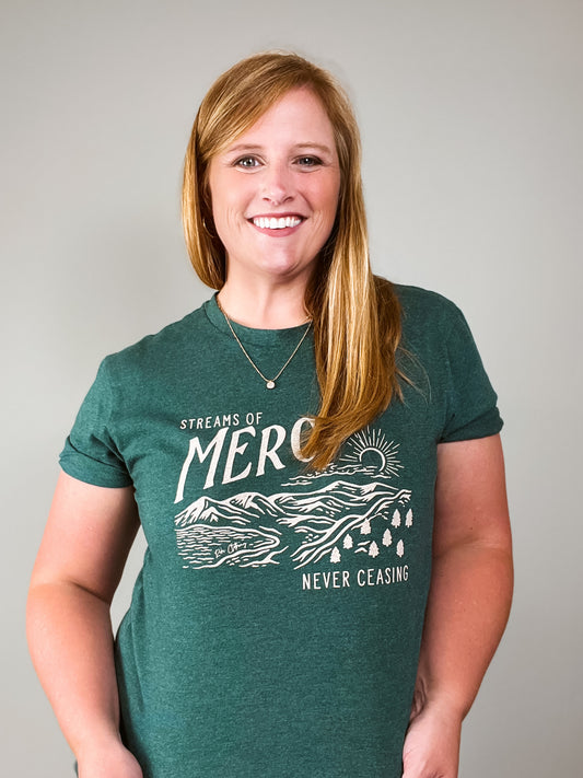 Streams Of Mercy Christian Tee in Forest