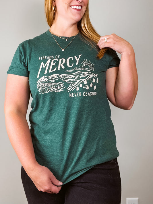 Streams Of Mercy Christian Tee in Forest