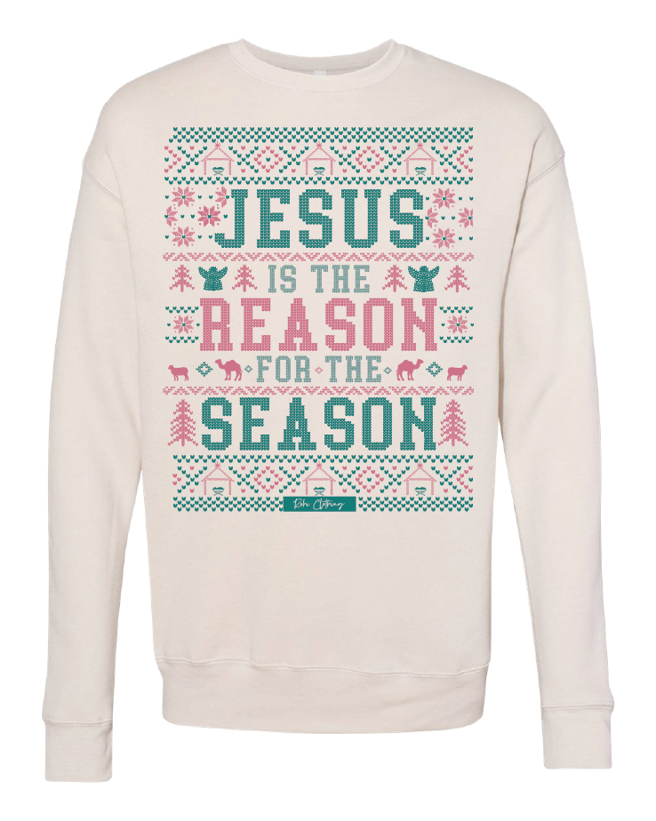 Jesus is the Reason Premium  Crewneck in Dust