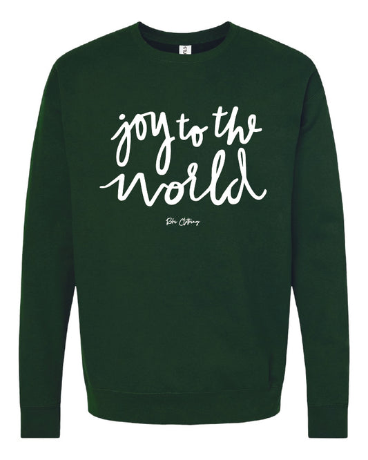 Joy to the World Forest Green Crewneck