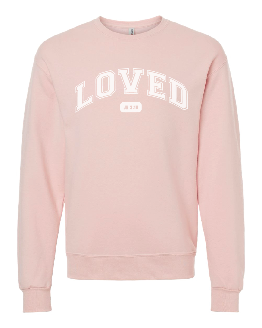 LOVED John 3:16 Blush Pink Crew