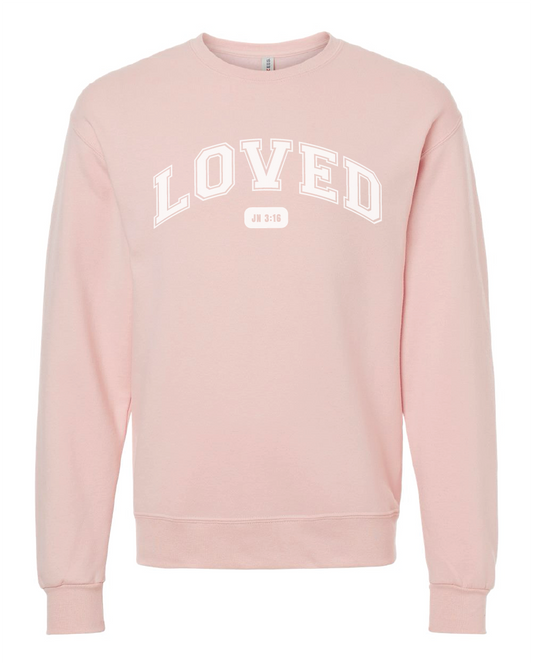 LOVED John 3:16 Blush Pink Crew