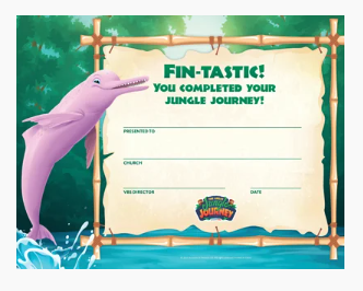 THE GREAT JUNGLE JOURNEY VBS: COMPLETION CERTIFICATES