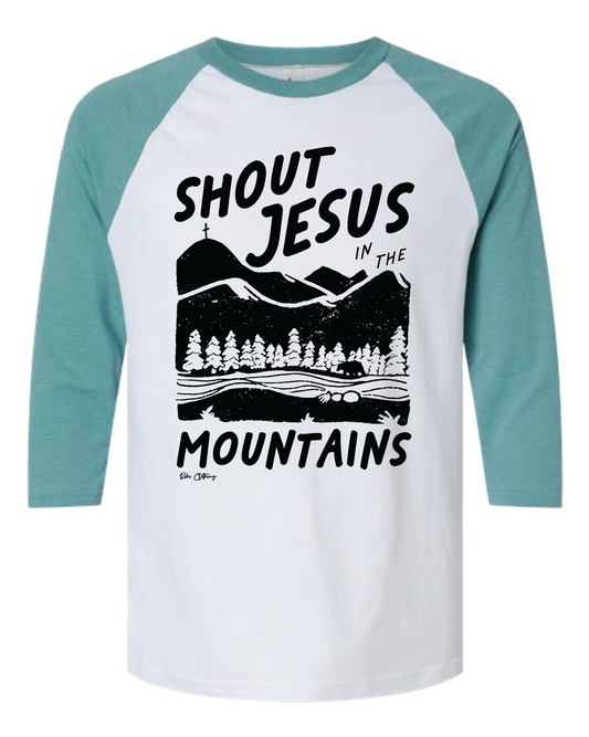 Shout Jesus Baseball Raglan Tee