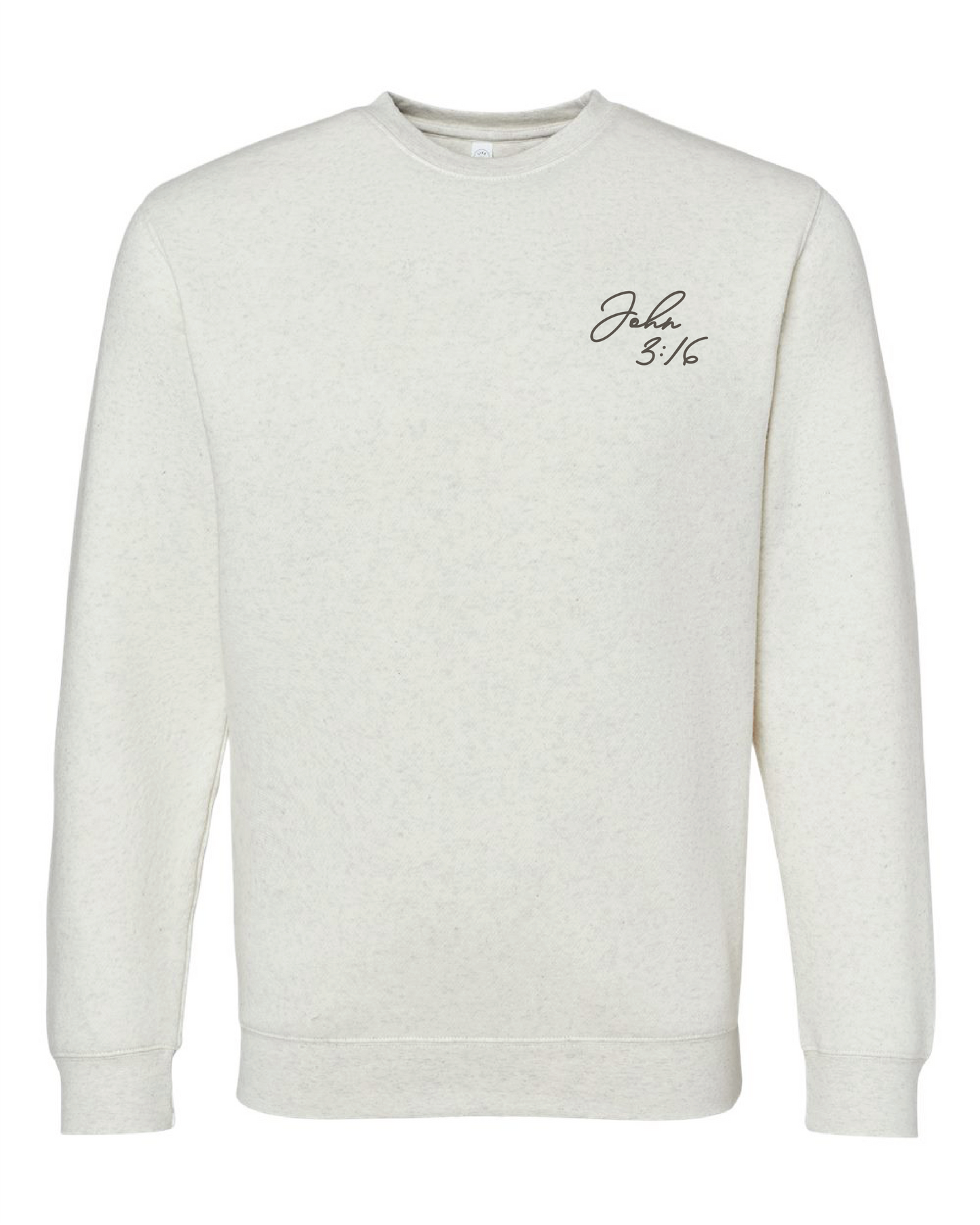 Everlasting Life Script Premium Crewneck in Oatmeal