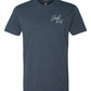 Everlasting Life Script Tee in Heather Denim