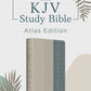 The KJV Study Bible: Atlas Edition, Thumb Indexed [Taupe & Denim Crosshatch]