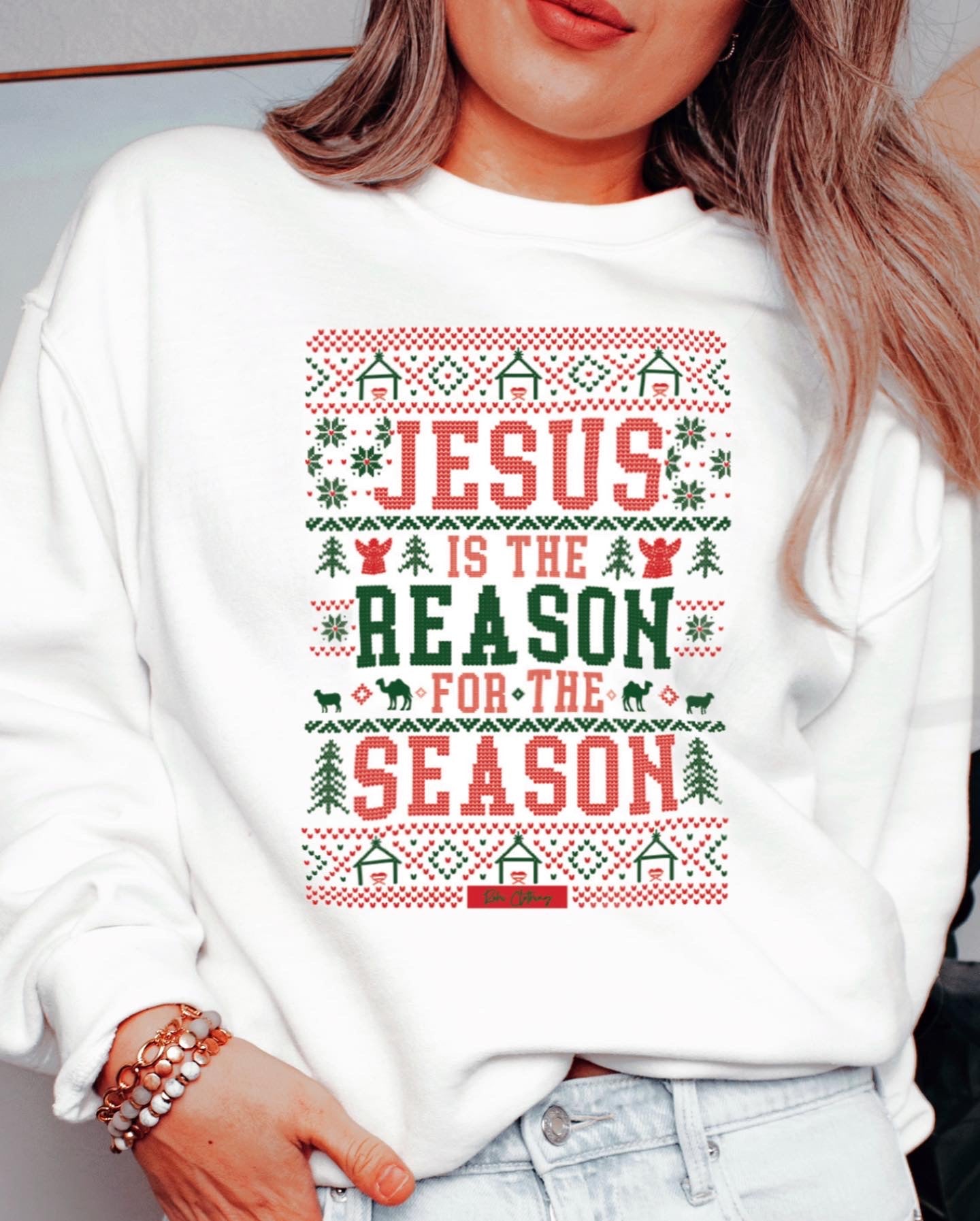 Jesus is the Reason Tacky Sweater Crewneck